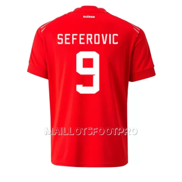 Maillot Suisse Haris Seferovic 9 Homme Domicile Coupe du Monde 2022