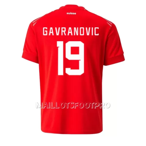 Maillot Suisse Mario Gavranovic 19 Homme Domicile Coupe du Monde 2022