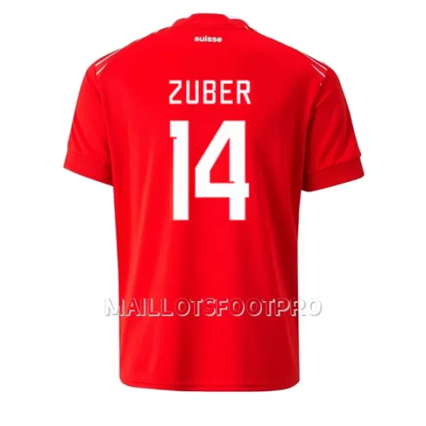 Maillot Suisse Steven Zuber 14 Homme Domicile Coupe du Monde 2022