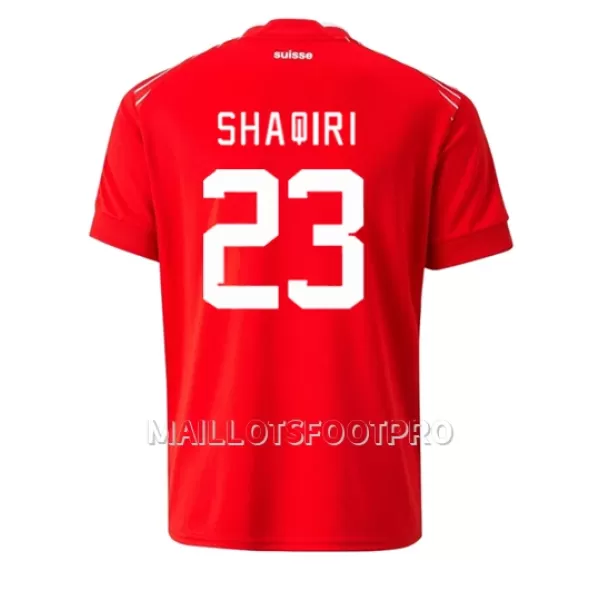 Maillot Suisse Xherdan Shaqiri 23 Homme Domicile Coupe du Monde 2022