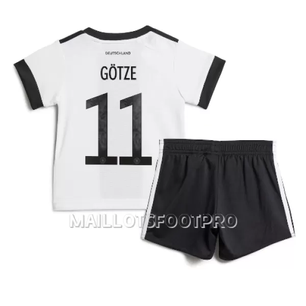 Maillot Allemagne Mario Gotze 11 Enfant Domicile Coupe du Monde 2022