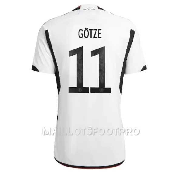 Maillot Allemagne Mario Gotze 11 Homme Domicile Coupe du Monde 2022