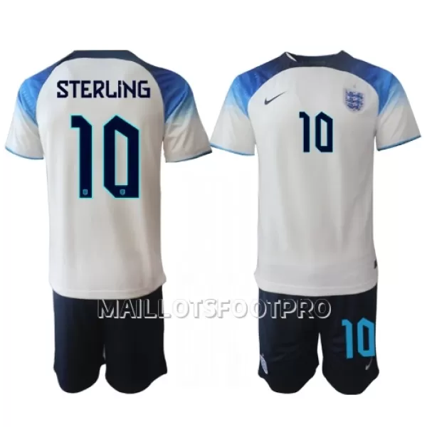 Maillot Angleterre Raheem Sterling 10 Enfant Domicile Coupe du Monde 2022