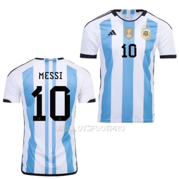 Maillot Argentine 3 Star Messi 10 Homme Domicile Coupe du Monde 2022