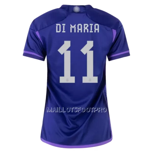 Maillot Argentine DI MARIA 11 Femme Extérieur Coupe du Monde 2022