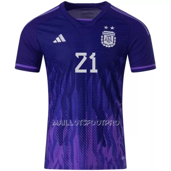 Maillot Argentine DYBALA 21 Homme Extérieur Coupe du Monde 2022