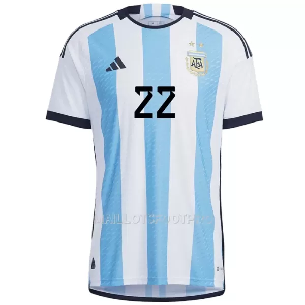 Maillot Argentine Lautaro Martinez 22 Homme Domicile Coupe du Monde 2022