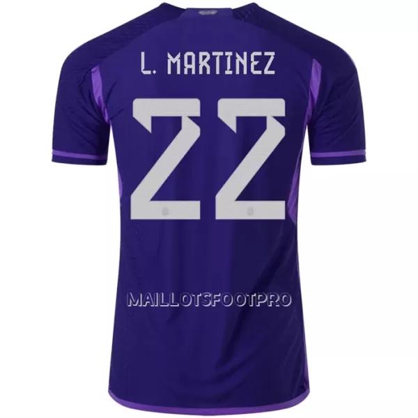 Maillot Argentine Lautaro Martinez 22 Homme Extérieur Coupe du Monde 2022