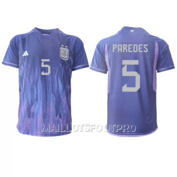 Maillot Argentine Leandro Paredes 5 Homme Extérieur Coupe du Monde 2022