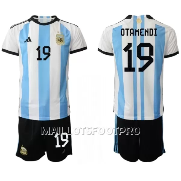 Maillot Argentine Nicolas Otamendi 19 Enfant Domicile Coupe du Monde 2022