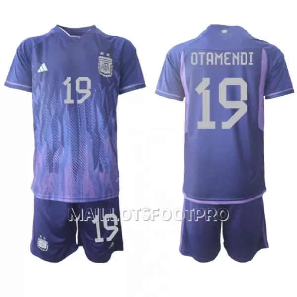 Maillot Argentine Nicolas Otamendi 19 Enfant Extérieur Coupe du Monde 2022