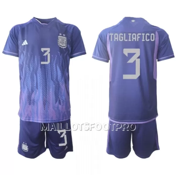 Maillot Argentine Nicolas Tagliafico 3 Enfant Extérieur Coupe du Monde 2022