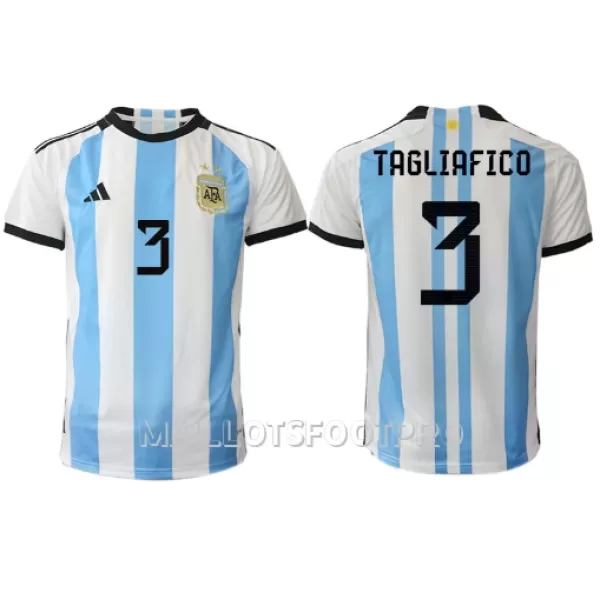 Maillot Argentine Nicolas Tagliafico 3 Homme Domicile Coupe du Monde 2022