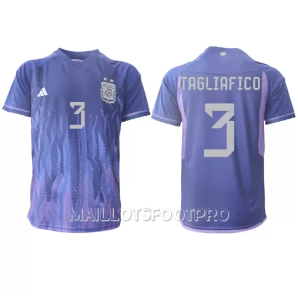 Maillot Argentine Nicolas Tagliafico 3 Homme Extérieur Coupe du Monde 2022