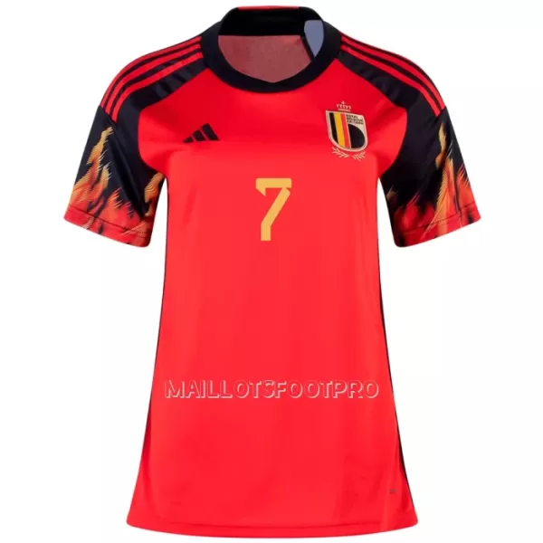 Maillot Belgique DE BRUYNE 7 Femme Domicile Coupe du Monde 2022