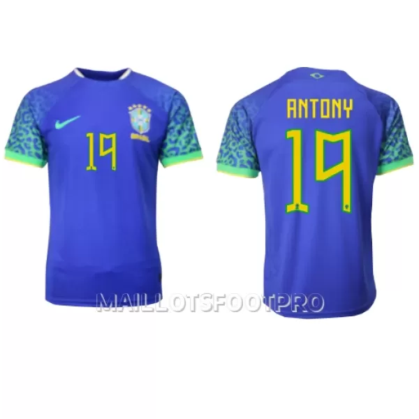 Maillot Brésil Antony 19 Homme Extérieur Coupe du Monde 2022