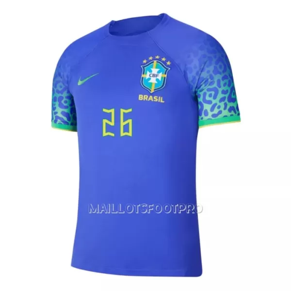 Maillot Brésil RODRYGO 26 Homme Extérieur Coupe du Monde 2022