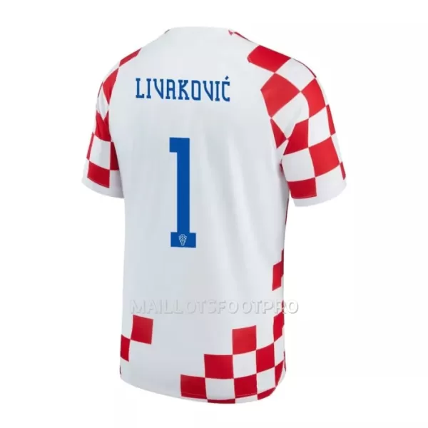 Maillot Croatie LIVAKOVIC 1 Homme Domicile Coupe du Monde 2022