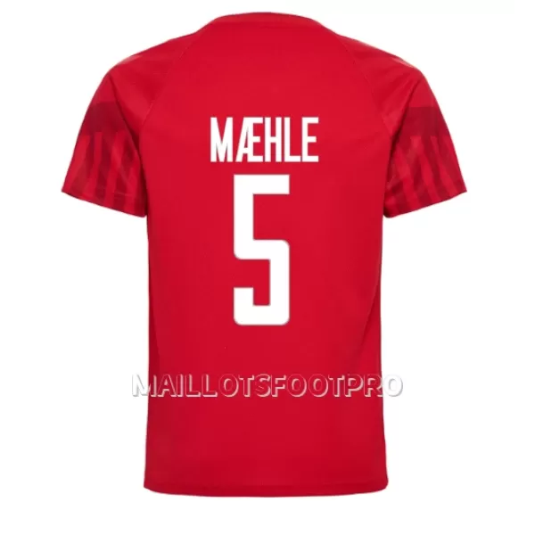 Maillot Danemark Joakim Maehle 5 Homme Domicile Coupe du Monde 2022