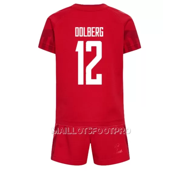 Maillot Danemark Kasper Dolberg 12 Enfant Domicile Coupe du Monde 2022