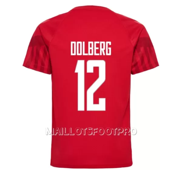 Maillot Danemark Kasper Dolberg 12 Homme Domicile Coupe du Monde 2022