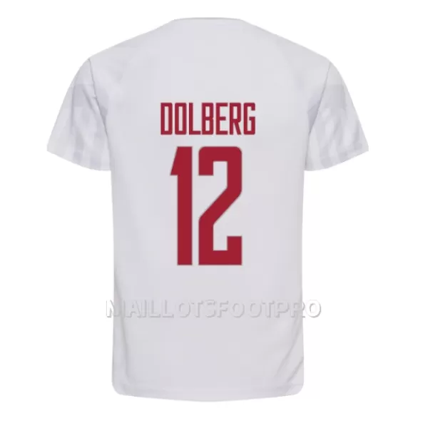 Maillot Danemark Kasper Dolberg 12 Homme Extérieur Coupe du Monde 2022