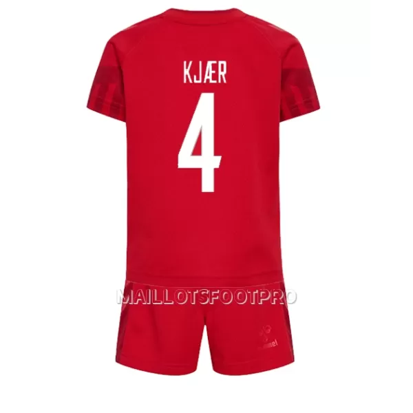 Maillot Danemark Simon Kjaer 4 Enfant Domicile Coupe du Monde 2022