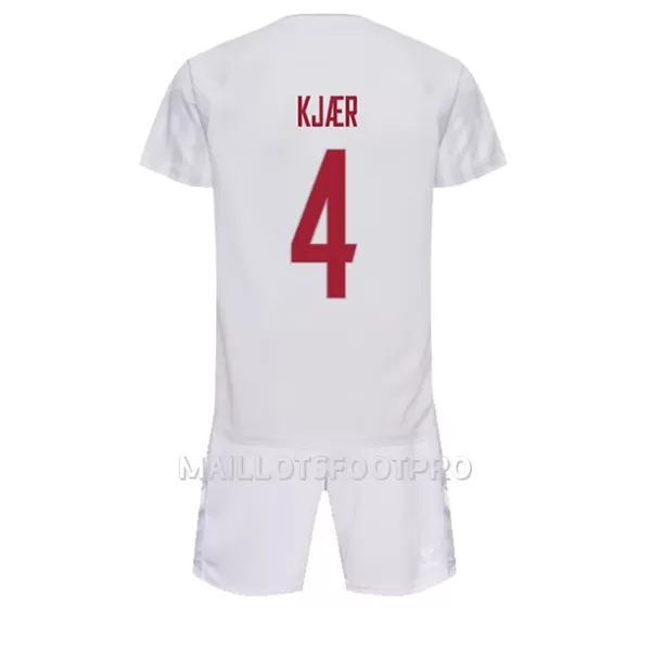 Maillot Danemark Simon Kjaer 4 Enfant Extérieur Coupe du Monde 2022