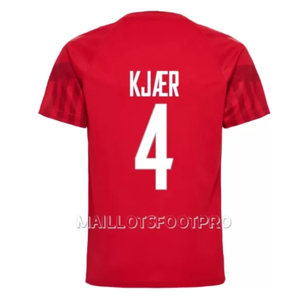 Maillot Danemark Simon Kjaer 4 Homme Domicile Coupe du Monde 2022