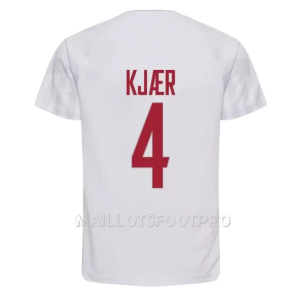 Maillot Danemark Simon Kjaer 4 Homme Extérieur Coupe du Monde 2022