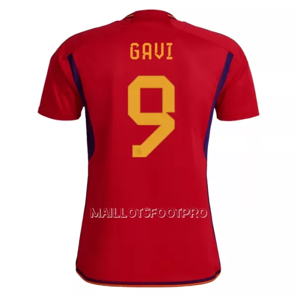 Maillot Espagne GAVI 9 Femme Domicile Coupe du Monde 2022