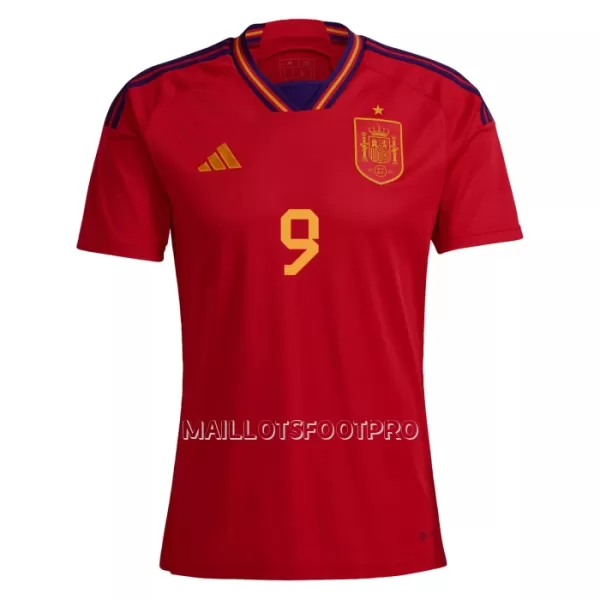 Maillot Espagne GAVI 9 Femme Domicile Coupe du Monde 2022