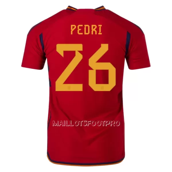 Maillot Espagne PEDRI 26 Homme Domicile Coupe du Monde 2022