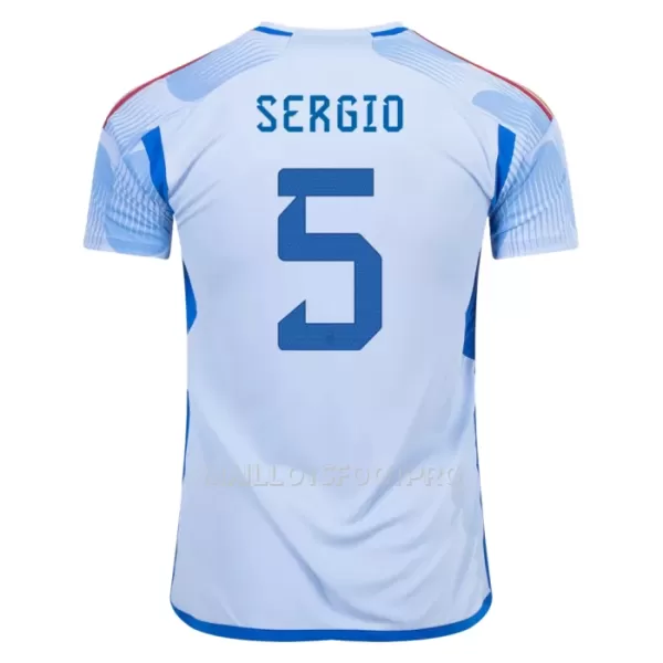 Maillot Espagne SERGIO 5 Homme Extérieur Coupe du Monde 2022