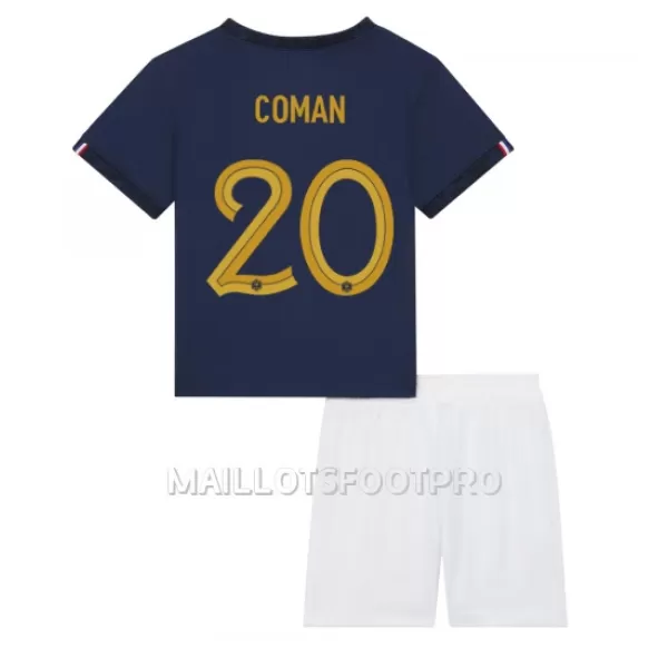 Maillot France Kingsley Coman 20 Enfant Domicile Coupe du Monde 2022