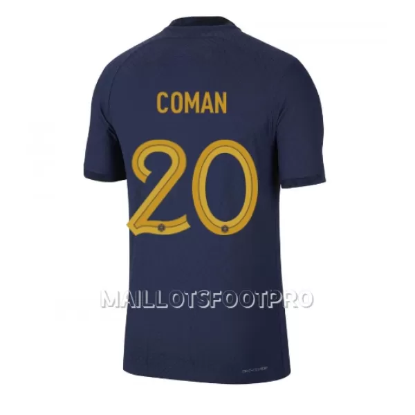 Maillot France Kingsley Coman 20 Homme Domicile Coupe du Monde 2022