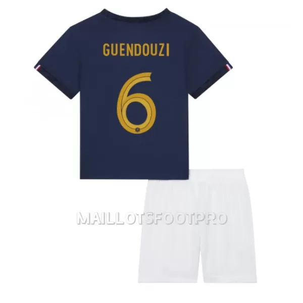 Maillot France Matteo Guendouzi 6 Enfant Domicile Coupe du Monde 2022