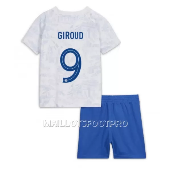 Maillot France Olivier Giroud 9 Enfant Extérieur Coupe du Monde 2022