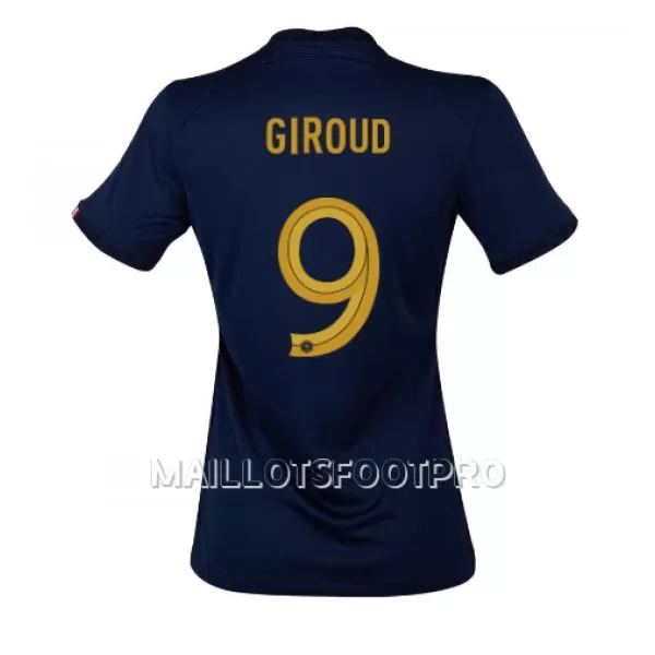 Maillot France Olivier Giroud 9 Femme Domicile Coupe du Monde 2022