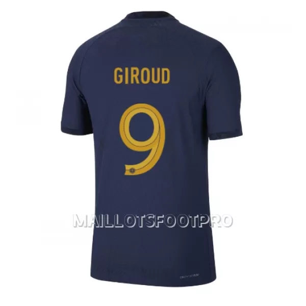 Maillot France Olivier Giroud 9 Homme Domicile Coupe du Monde 2022