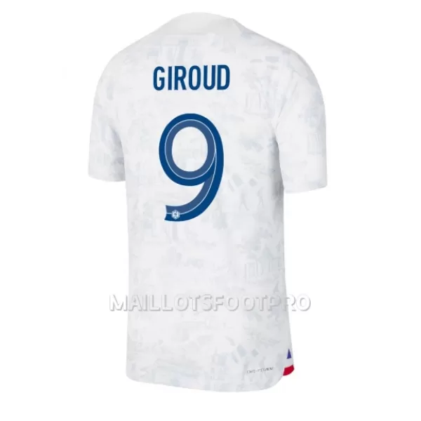 Maillot France Olivier Giroud 9 Homme Extérieur Coupe du Monde 2022