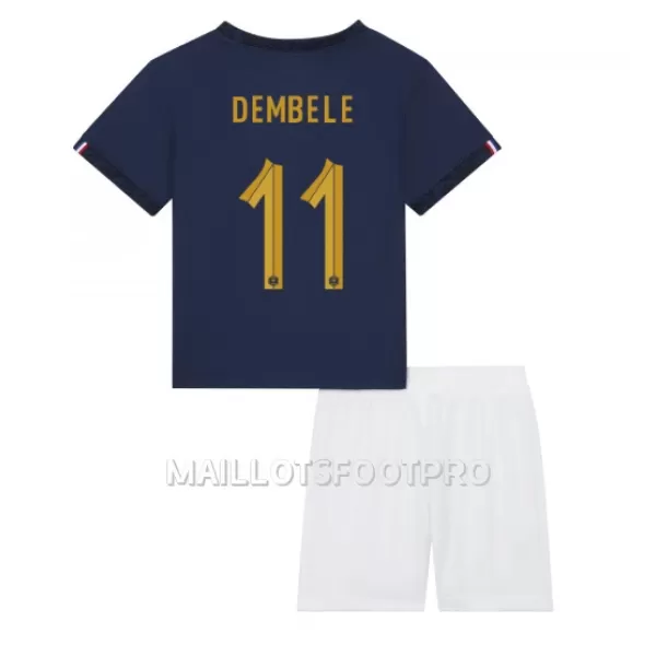 Maillot France Ousmane Dembele 11 Enfant Domicile Coupe du Monde 2022