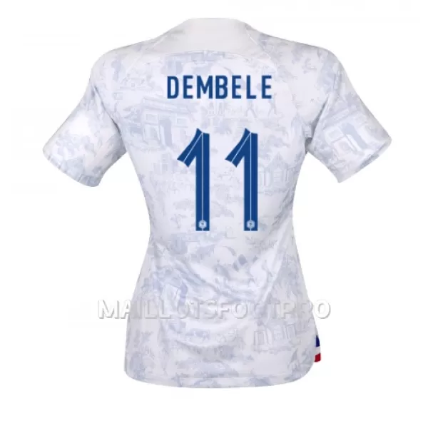 Maillot France Ousmane Dembele 11 Femme Extérieur Coupe du Monde 2022