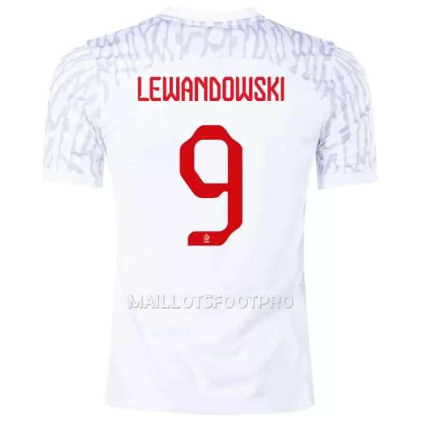 Maillot Pologne LEWANDOWSKI 9 Homme Domicile Coupe du Monde 2022