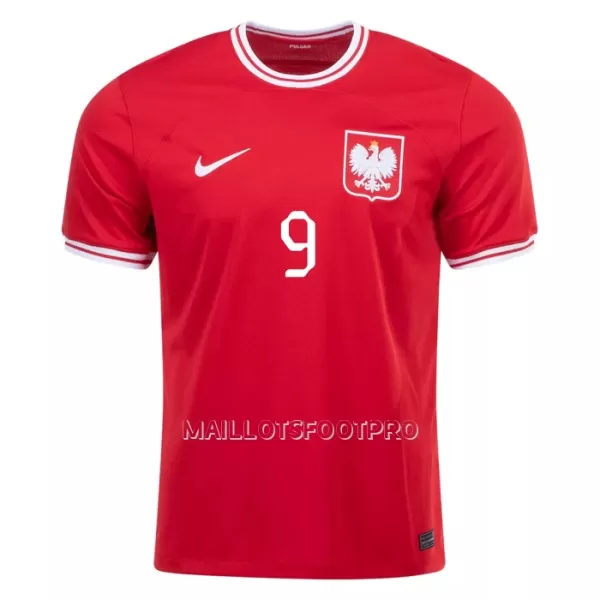 Maillot Pologne LEWANDOWSKI 9 Homme Extérieur Coupe du Monde 2022