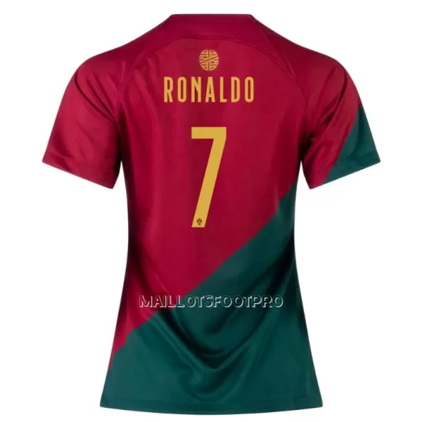 Maillot Portugal Cristiano Ronaldo 7 Femme Domicile Coupe du Monde 2022