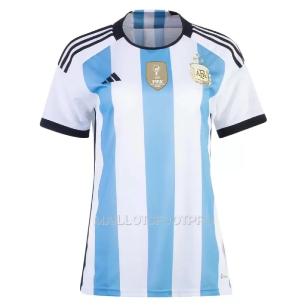 Maillot Argentine 3 Star Femme Domicile Coupe du Monde 2022