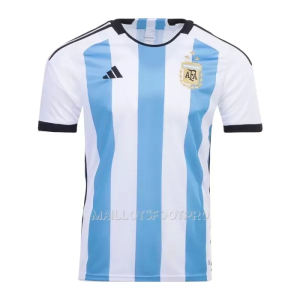 Maillot Argentine 3 Star Homme Domicile Coupe du Monde 2022