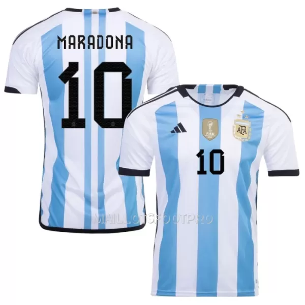 Maillot Argentine 3 Star MARADONA 10 Homme Domicile Coupe du Monde 2022