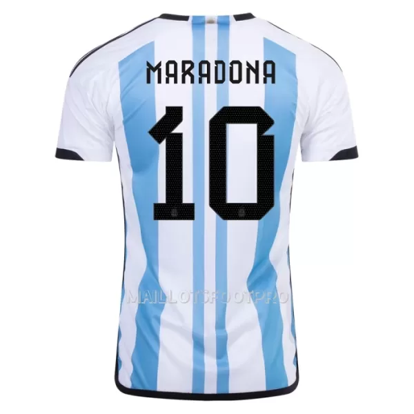 Maillot Argentine 3 Star MARADONA 10 Homme Domicile Coupe du Monde 2022